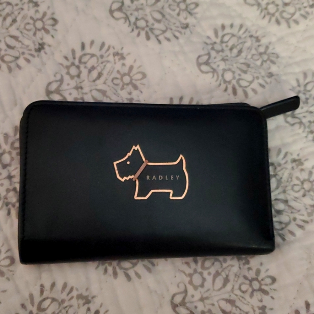 Small Radley Black Leather Scotty Dog Wallet